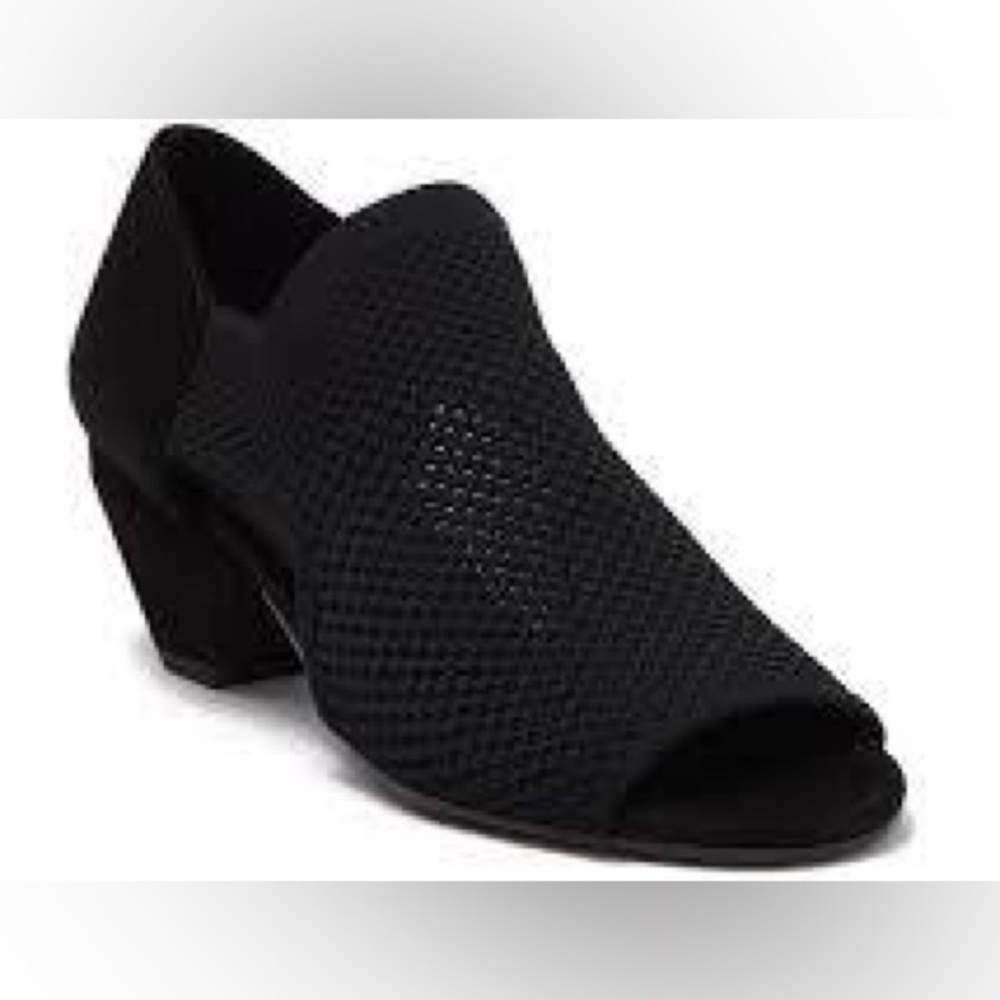 Eileen Fisher Women's Wink Knit Open Toe Pump Heels Sandal Black Size 11